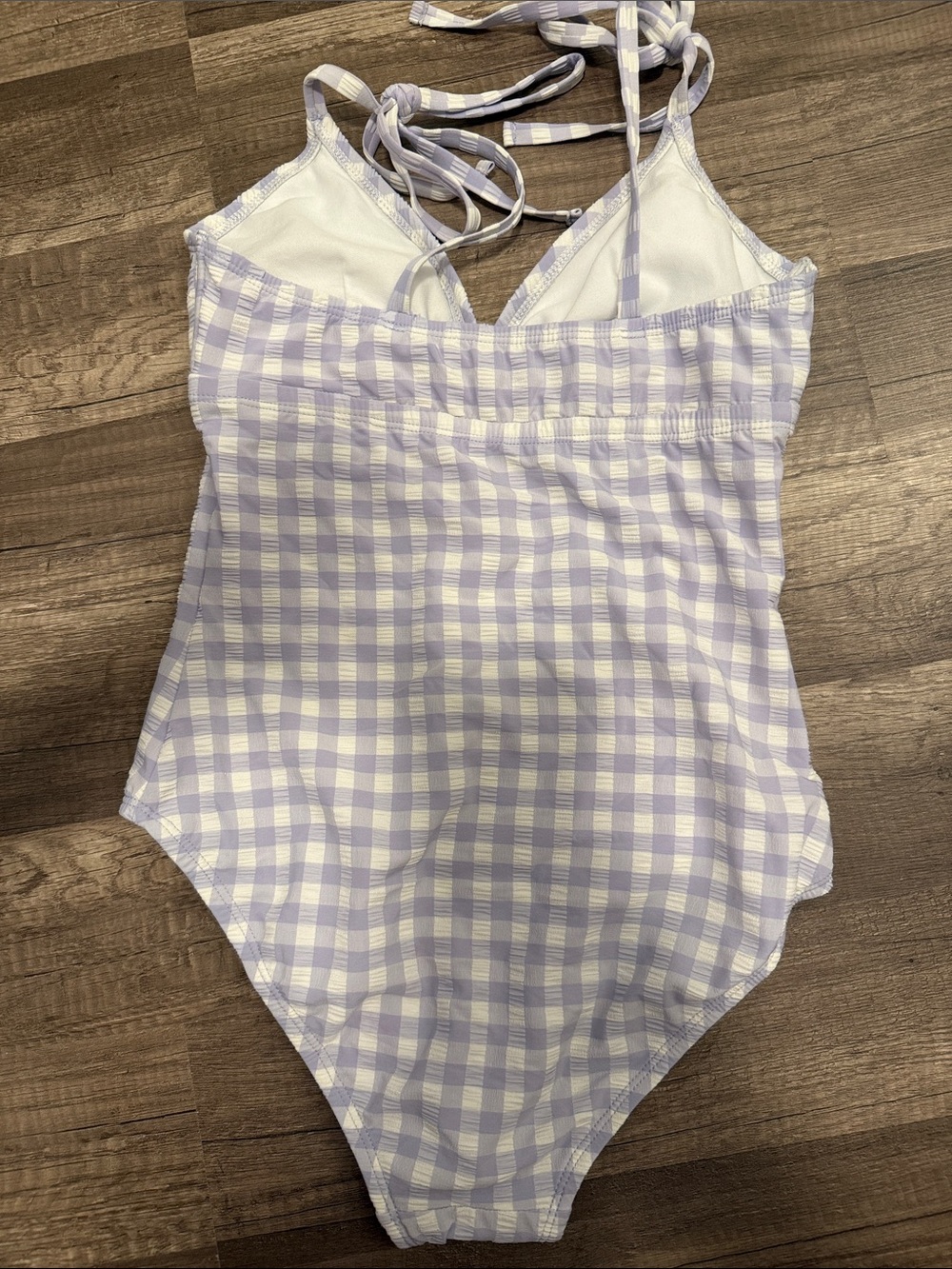Kona Sol XS One-Piece Swimsuit in Lavender and White - Picture 4 of 5